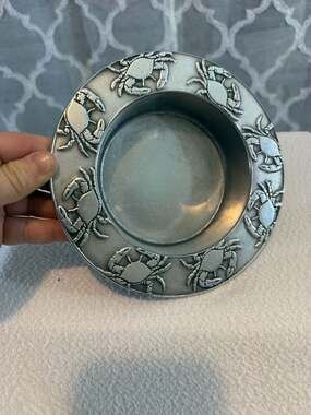The Wilton Co. RWP Metal Crab Design Decorative Coaster or Small Dish